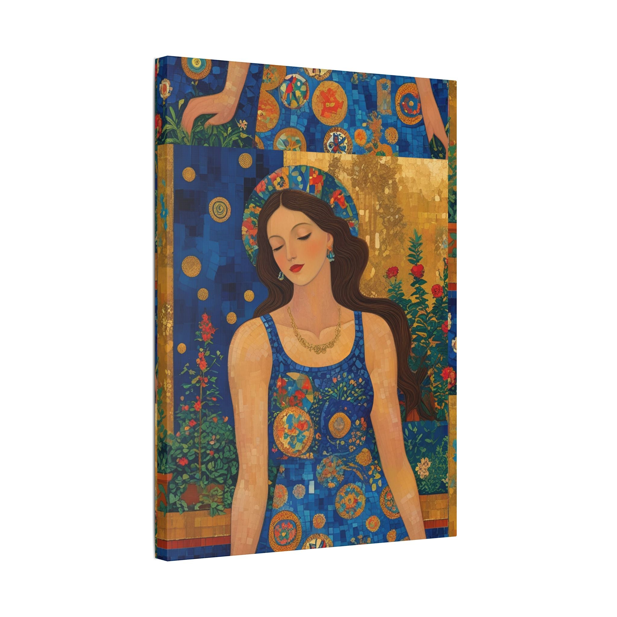 Klimt Floral Canvas Art - Colorful Floral Wall Decor Inspired by Klimt - Rosetta Creative Boutique